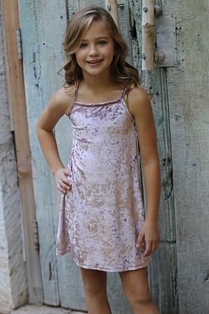 GIRLS CRUSHED VELVET DRESS